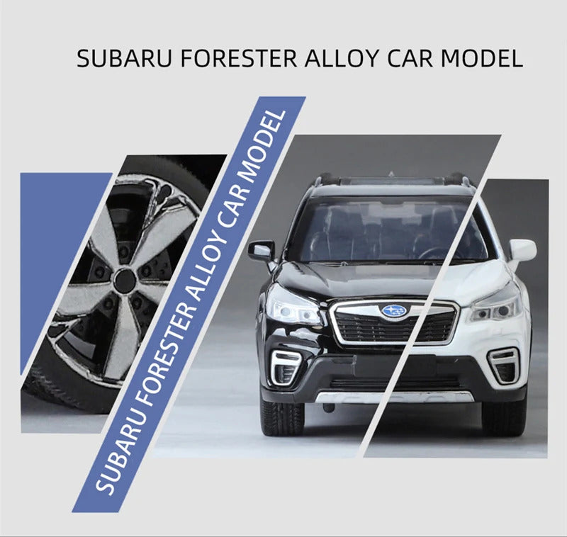 1/30 Subaru Forester SUV Alloy Car Model Diecast Metal Off-road Vehicles Car Model Simulation Sound and Light Childrens Toy Gift