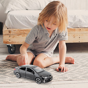 BDTCTK Compatible for 1:32 Corolla Model Car, Zinc Alloy Pull Back Toy Car with Sound and Light for Kids Boy Girl Black