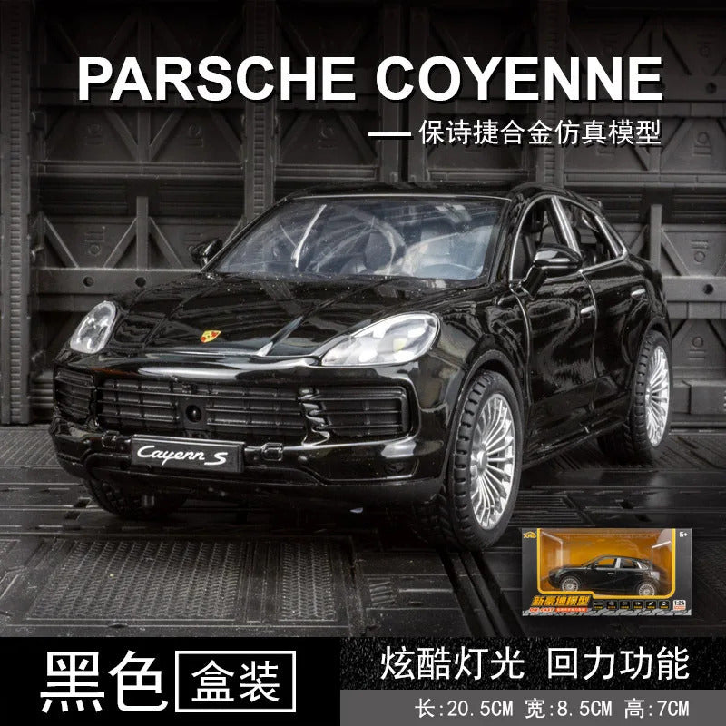 1:24 Porsche Cayenne S Turbo SUV Alloy Car Model Diecasts Metal Toy Car Model Simulation Sound Light Collection Kids Gift F384