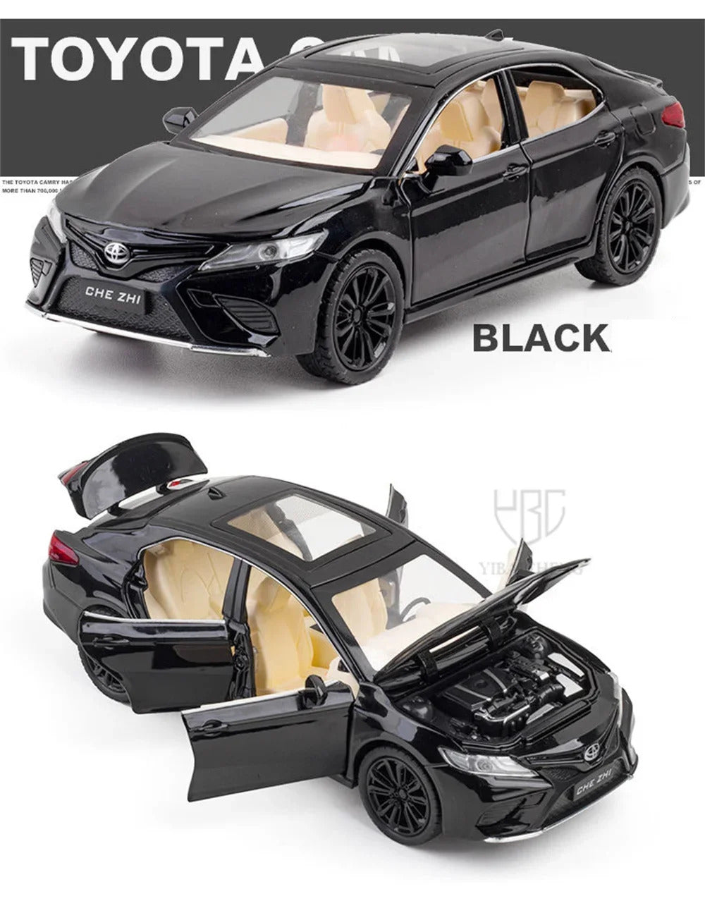 1:24 Toyota Camry Alloy Car Model Toys Metal Diecast High Simulation Strong Vehicle Model Sound Light Toy For Boys Birthday Gift