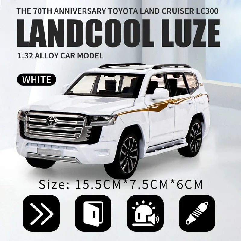 [CubeFun]1:32 Toyota Land Cruiser LC300 Alloy Car Model SUV Diecast Metal Sound Light High Simulation Collection Gifts Toys