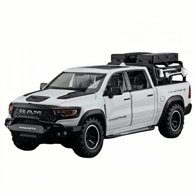 Diecast 1:32 RAM 1000 TRX Mammoth Pickup Alloy Model Car Toy Metal Casting Sound and Light Car Toys For Children Vehicle Toy Set