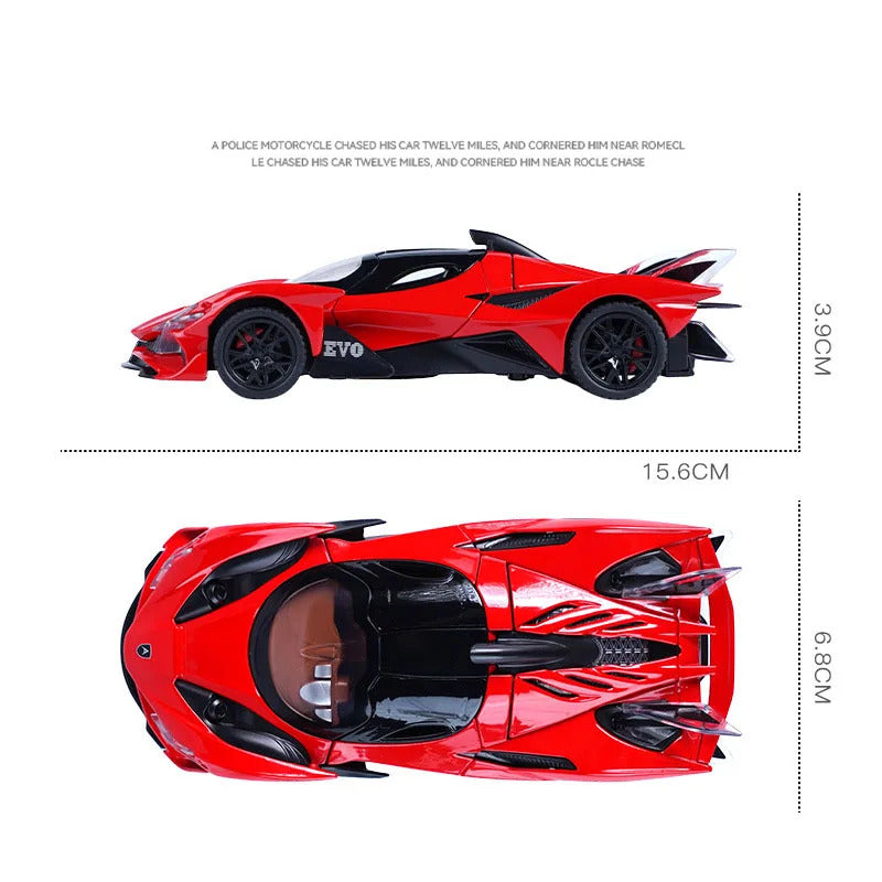 1: 32 APOLLO EVA Alloy Car Model High Simulation Diecasts Toy With Sound and Light Pull Back Vehicles Decoration Toys  For Kids