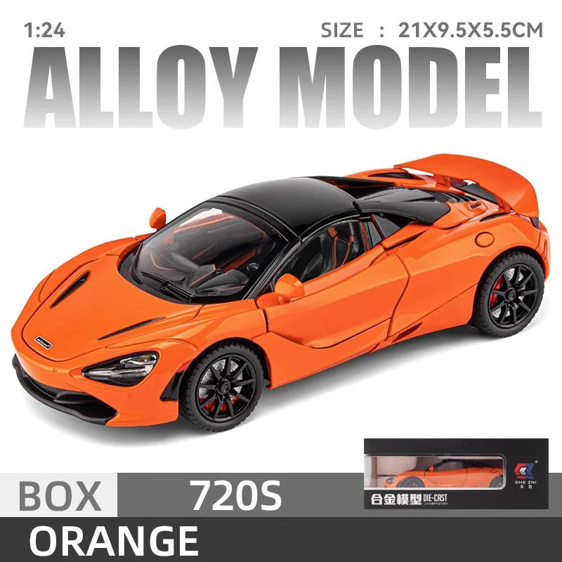 Mclaren 720s 1:24 Super Sportcar Sound & Light Miniatures Alloy Diecast Model Car Presents For Boyfriend Toys For Kid Gift Metal