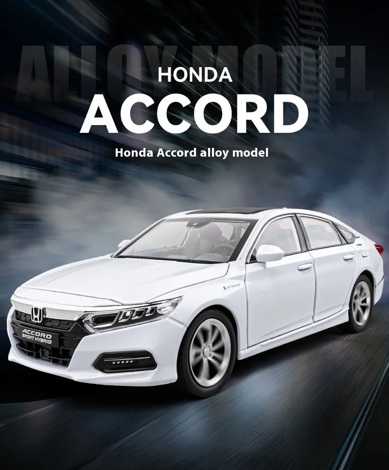 1:24 Accord Limousine Sound & Light Alloy Metal Diecast Car Model Collecting Hobby Decoration Trendy Holiday Gift Box Boy