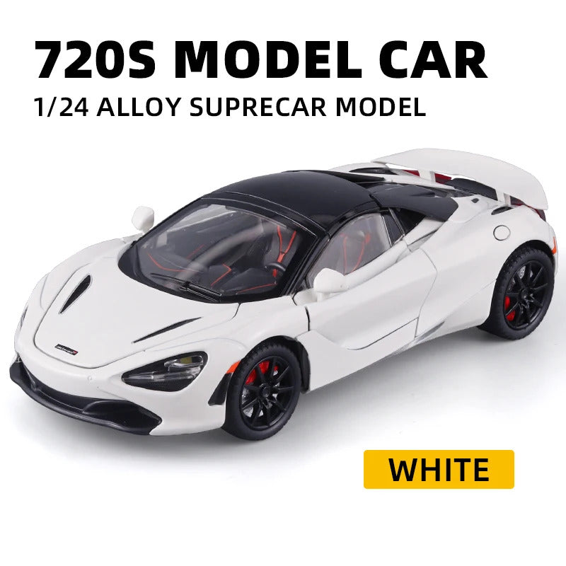 Mclaren 720s 1:24 Super Sportcar Sound & Light Miniatures Alloy Diecast Model Car Presents For Boyfriend Toys For Kid Gift Metal