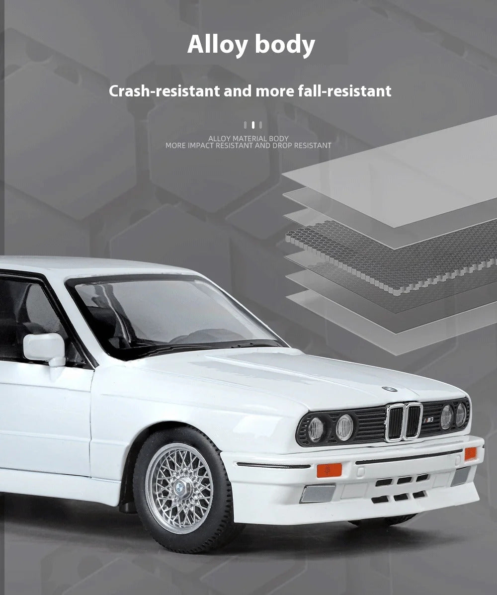1/24 BMW M3 1988 Street Car Diecast Alloy Metal Model Car Collection Hobbies Decorative Ornament Gift Box For Boyfriend Present