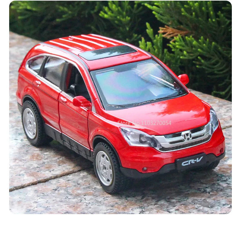 1/32 Honda CRV Toys Car Model Alloy Diecasts Metal Simulation Collection Vehicles With Sound Light Pull Back Boys Toy Kids Gifts
