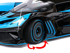 Toy Car Model for Bugatti Compatible with 1:24 Bugatti Bolide Alloy Diecast Car Toy with Lights and Music, Pull Back Car Toys for Kids Boys Girls Gift (Blue)