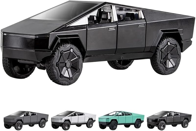 Toy Trucks Pickup Model Pull Back Pick-Up Truck with Sound and Light, Alloy Diecast Truck Toy Cars for Kids Gift or Vehicles Model Collection Enthusiasts (1/24 Grey Pickup Truck)