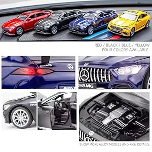 1/32 Benz AMG GT63 Model Car Zinc Alloy Diecast Collectible Toy Car Pull Back with Light and Sound Toy Vehicle for 3+ Years Old Kids(Red)
