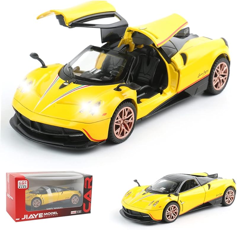 Diecast Toy Car McLaren 720S Sports Car Model,Zinc Alloy Simulation Casting Pull Back Vehicles,1:32 Scale Mini Supercar Toys with Lights and Music for Toddlers Kids Children Gift (720S-Green)