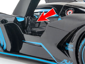 Toy Car Model for Bugatti Compatible with 1:24 Bugatti Bolide Alloy Diecast Car Toy with Lights and Music, Pull Back Car Toys for Kids Boys Girls Gift (Blue)