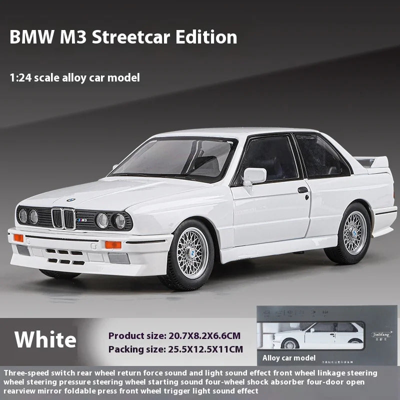 1/24 BMW M3 1988 Street Car Diecast Alloy Metal Model Car Collection Hobbies Decorative Ornament Gift Box For Boyfriend Present