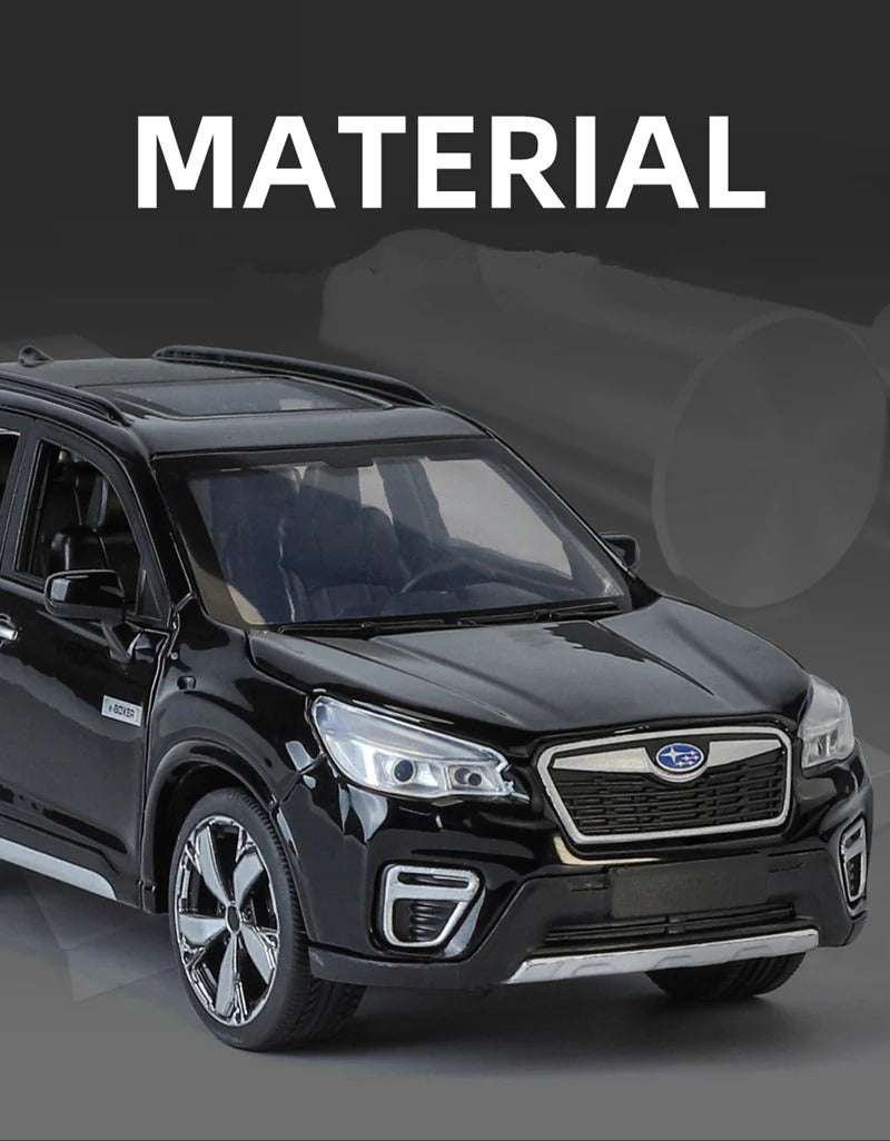1/30 Subaru Forester SUV Alloy Car Model Diecast Metal Off-road Vehicles Car Model Simulation Sound and Light Childrens Toy Gift