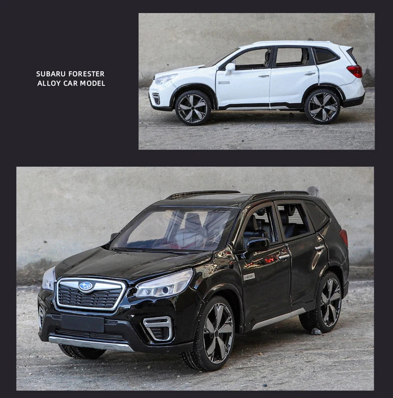 1/30 Subaru Forester SUV Alloy Car Model Diecast Metal Off-road Vehicles Car Model Simulation Sound and Light Childrens Toy Gift