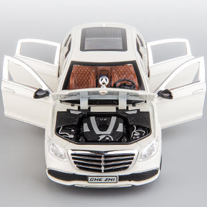1/24 Scale Compatible with Benz E300 Toy Car Alloy Die-cast Pull Back Car Model with Light and Sound Toy Vehicles for Adults Boys Girls Gift Decoration Toy (Black)