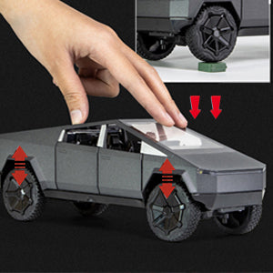 Toy Trucks Pickup Model Pull Back Pick-Up Truck with Sound and Light, Alloy Diecast Truck Toy Cars for Kids Gift or Vehicles Model Collection Enthusiasts (1/24 Grey Pickup Truck)