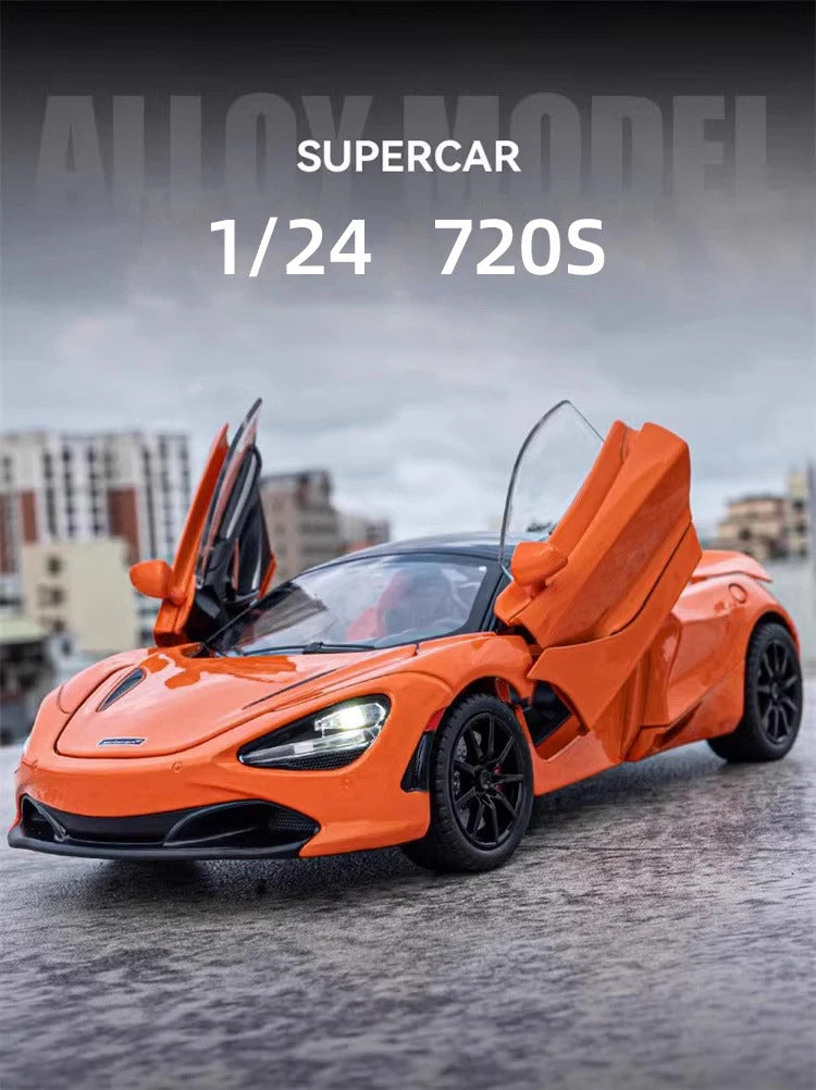 Mclaren 720s 1:24 Super Sportcar Sound & Light Miniatures Alloy Diecast Model Car Presents For Boyfriend Toys For Kid Gift Metal