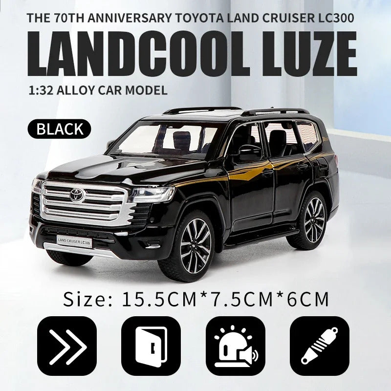[CubeFun]1:32 Toyota Land Cruiser LC300 Alloy Car Model SUV Diecast Metal Sound Light High Simulation Collection Gifts Toys