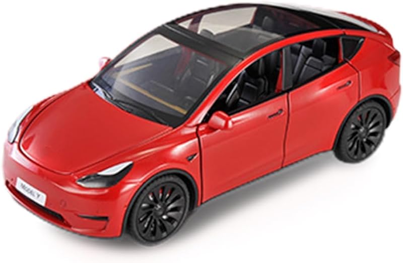 1/24 Model Y Toy Cars Alloy Diecast Model Car, Pull Back Model Y Model Car with Light, Big Model Y Diecast Car Model Toy Suitable for Kids Adults Birthday Gift (White)