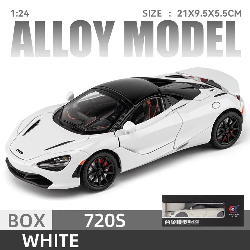 Mclaren 720s 1:24 Super Sportcar Sound & Light Miniatures Alloy Diecast Model Car Presents For Boyfriend Toys For Kid Gift Metal