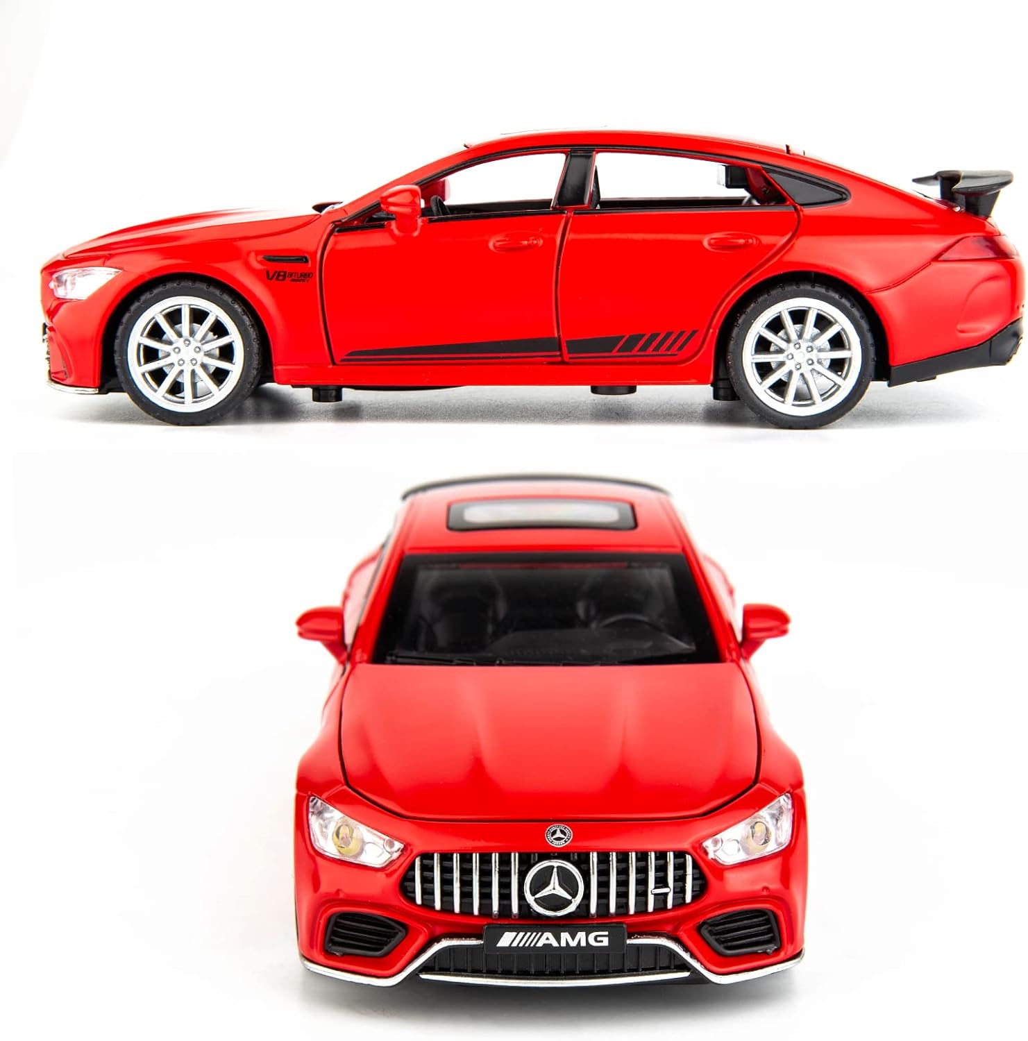 1/32 Benz AMG GT63 Model Car Zinc Alloy Diecast Collectible Toy Car Pull Back with Light and Sound Toy Vehicle for 3+ Years Old Kids(Red)