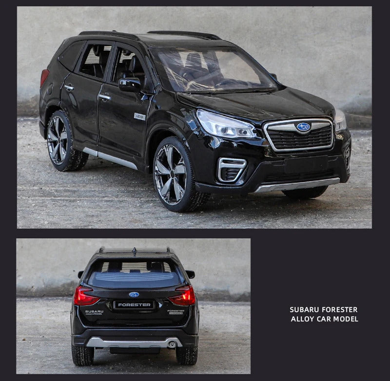 1/30 Subaru Forester SUV Alloy Car Model Diecast Metal Off-road Vehicles Car Model Simulation Sound and Light Childrens Toy Gift