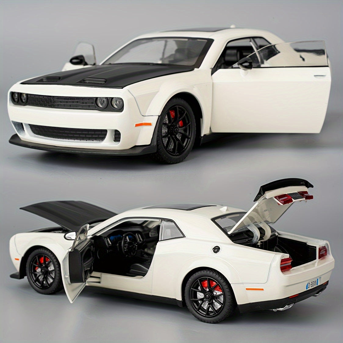 1/24 Scale Super Model Car, Zinc Alloy Pull Back Toy Car With Sound And Light For Kids Boy Girl Birthday Gift Halloween, Christmas Gift