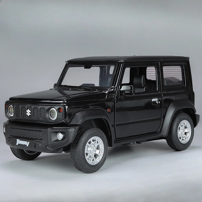 1:24 Suzuki Jimny Car Model Toys Alloy Diecast SUV 4 Doors Opened Pull Back Sound Light Shock Absorption Ornament Vehicles Gifts
