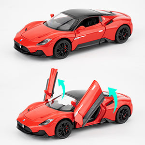 1/32 Maserati MC20 Alloy Model car, Model Toy with Pull Back Function, Toy car That Makes Sound and Bright Light, Model Toy for Collection, Gift for Kids (White)
