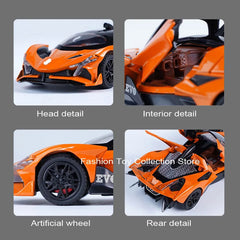 1: 32 APOLLO EVA Alloy Car Model High Simulation Diecasts Toy With Sound and Light Pull Back Vehicles Decoration Toys  For Kids