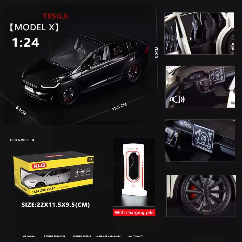 1:24 ModelX Alloy Car Model Simulation Sound And Light Pull Back Toy Car Metal Suv Electric Car Boys Collection Ornaments Gift