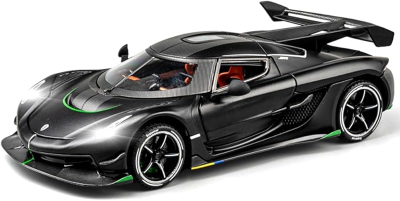 EROCK 1:24 Koenigsegg ONE die-cast car Model Toys, Open Door Design, Sound and Light Function, Suitable Gifts, Decorations, Collectibles, Toys for Adults and Children. (Purple-one)