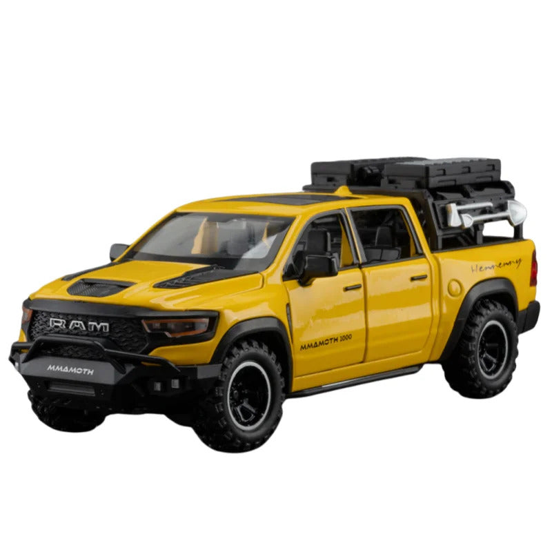 Diecast 1:32 RAM 1000 TRX Mammoth Pickup Alloy Model Car Toy Metal Casting Sound and Light Car Toys For Children Vehicle Toy Set