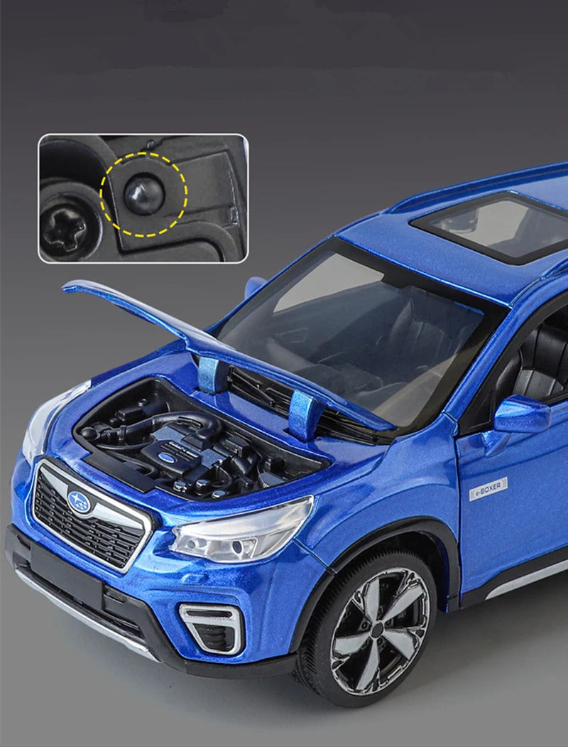 1/30 Subaru Forester SUV Alloy Car Model Diecast Metal Off-road Vehicles Car Model Simulation Sound and Light Childrens Toy Gift