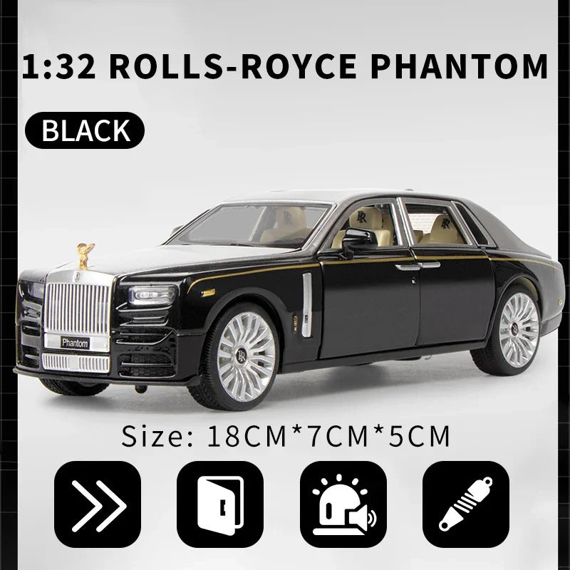 [CubeFun]1:32 Rolls-Royce Phantom Alloy Car Model Sound and Light Simulation Diecasts Metal Toy Collection Children Gifts