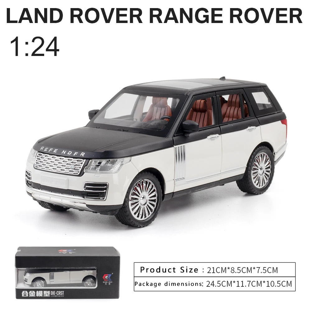 New 1:24 Range Rover Sport Alloy Car Model Simulation Sound And Light Pull Back Toy Car Metal Suv Boys Collection Ornaments Gift