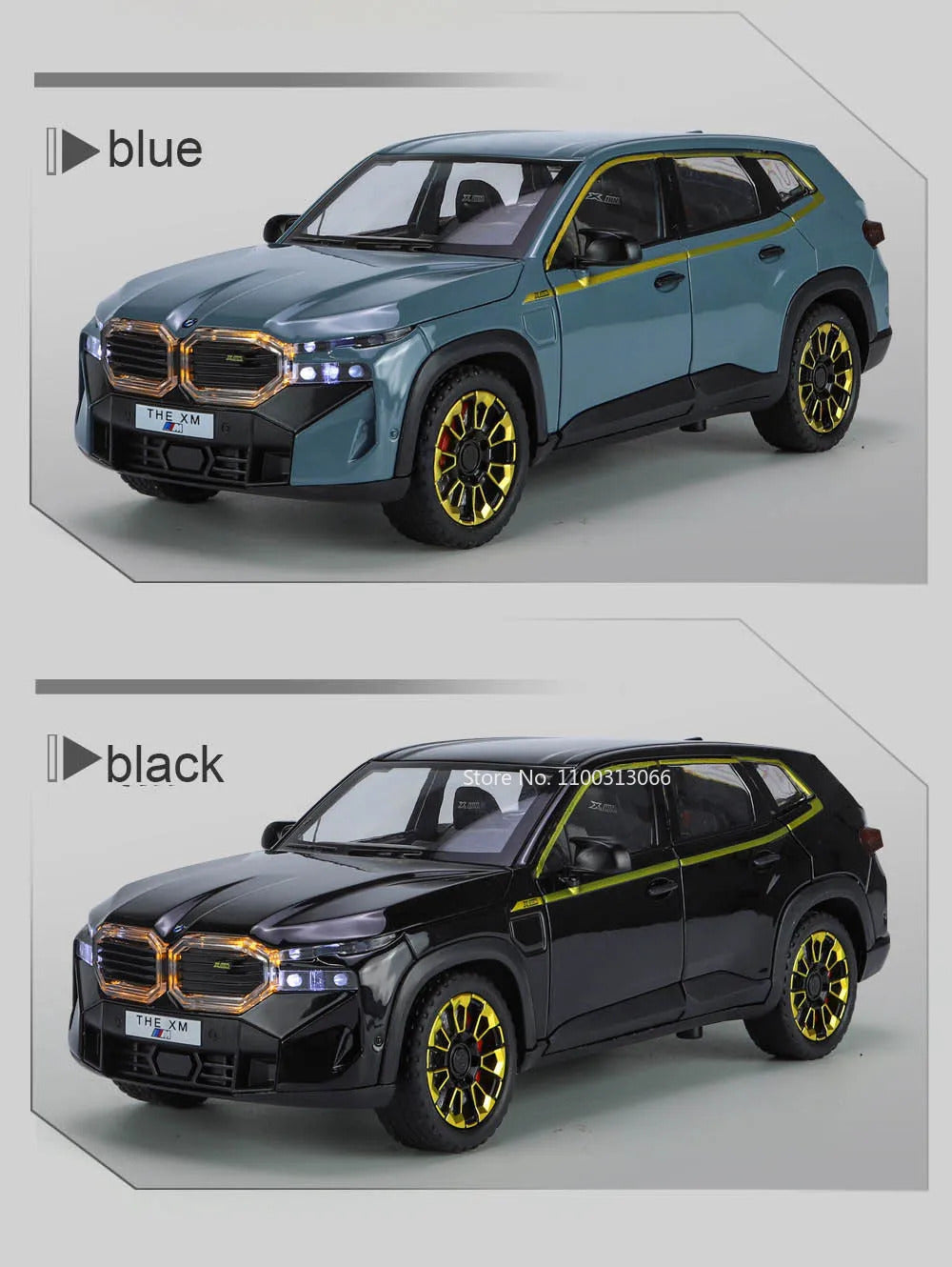 1/24 The XM Alloy Car Models Toy Diecasts Off-road Vehicles with Light Sound Pull Back Function SUV Car Toys for Kids Boys Gifts