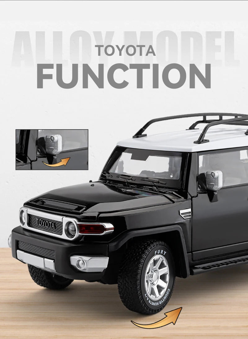 1:24 TOYOTA FJ Cruiser Alloy Car Model Diecast & Toy Metal Off-road Vehicles Car Model Simulation Sound and Light Childrens Gift