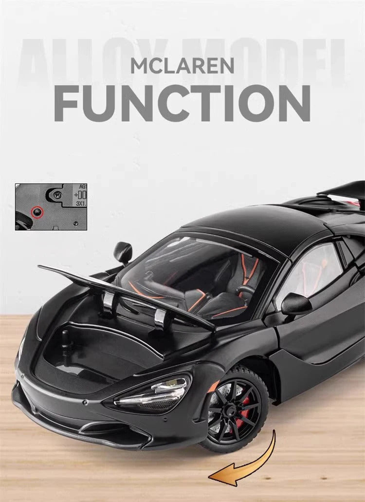Mclaren 720s 1:24 Super Sportcar Sound & Light Miniatures Alloy Diecast Model Car Presents For Boyfriend Toys For Kid Gift Metal
