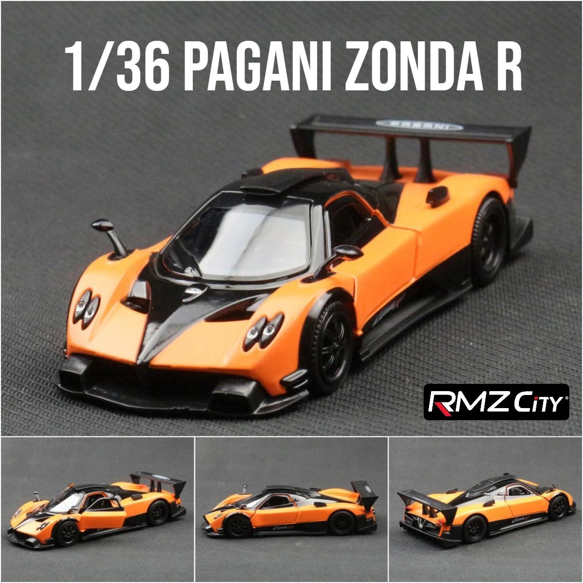 1/36 Pagani Zonda R Evolution Toy Car Model RMZ CiTY Diecast Racing Vehicle Miniature Pull Back Collection Gift For Children Boy