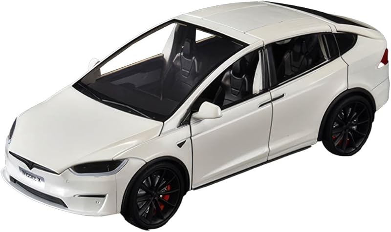 1/24 Model Y Toy Cars Alloy Diecast Model Car, Pull Back Model Y Model Car with Light, Big Model Y Diecast Car Model Toy Suitable for Kids Adults Birthday Gift (White)