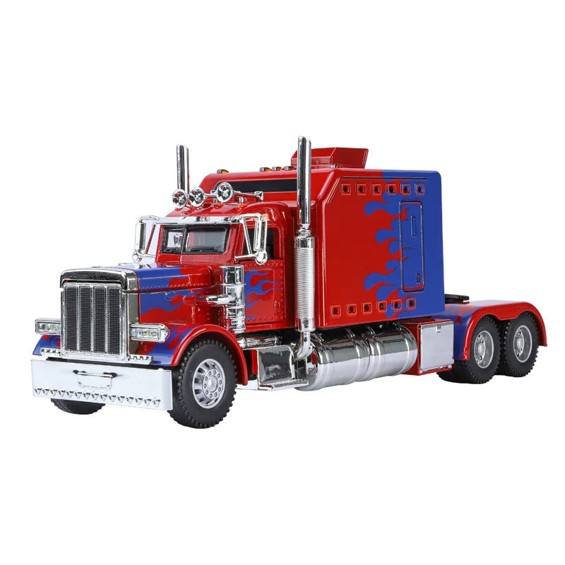 New 1/24 Alloy Trailer Truck Head Car Model Diecast Metal Container Truck Engineering Transport Vehicles Car Model Kids Toy Gift