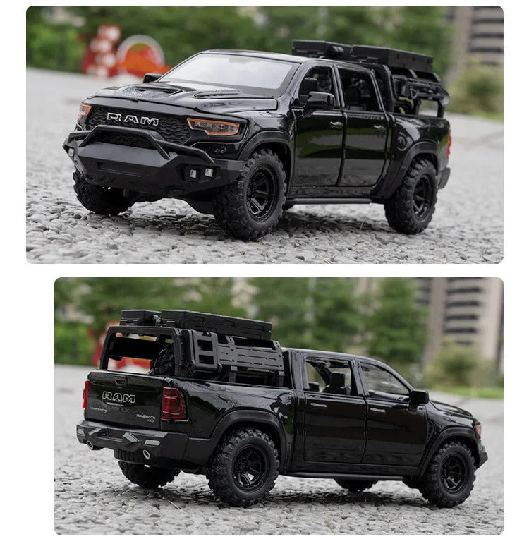 Diecast 1:32 RAM 1000 TRX Mammoth Pickup Alloy Model Car Toy Metal Casting Sound and Light Car Toys For Children Vehicle Toy Set
