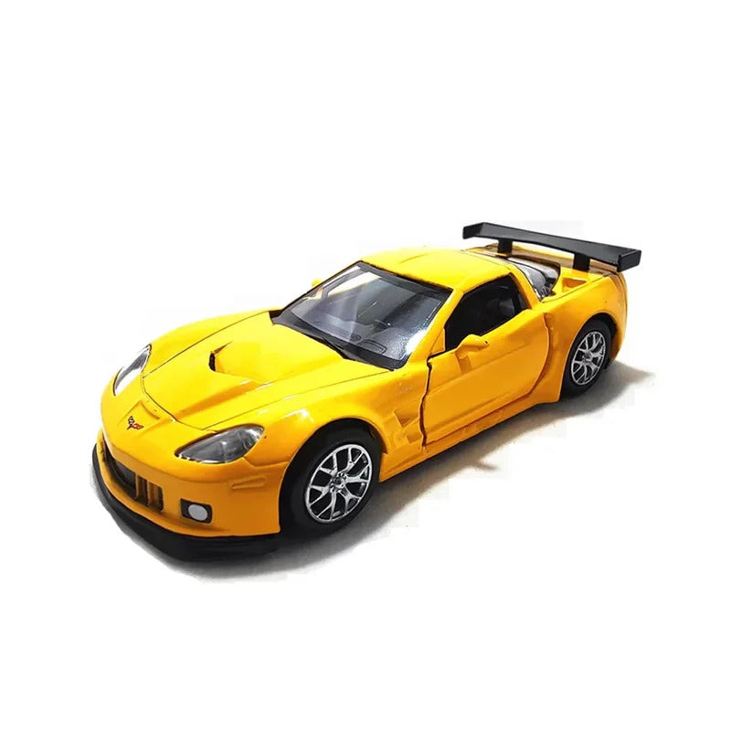 1:36 Scale Chevrolet Corvette C6R C7 Replica Diecast Model Car Interior Decoration Collection Gift for Boy and Toy Car Collector
