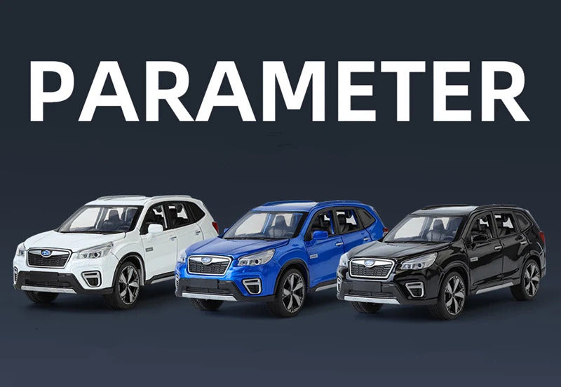 1/30 Subaru Forester SUV Alloy Car Model Diecast Metal Off-road Vehicles Car Model Simulation Sound and Light Childrens Toy Gift