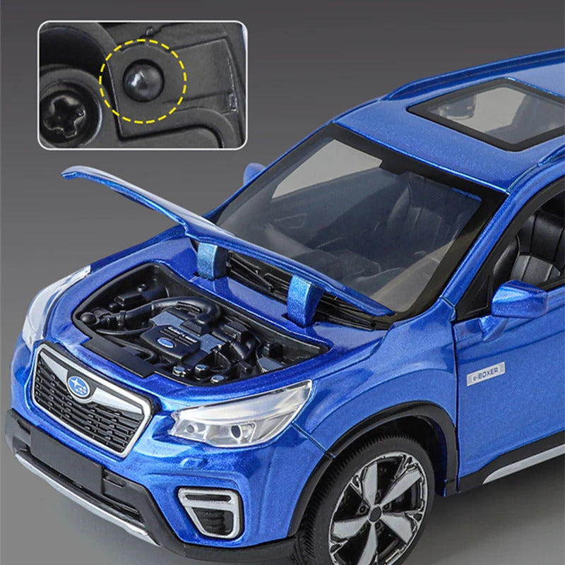 1/30 Subaru Forester SUV Alloy Car Model Diecast Metal Off-road Vehicles Car Model Simulation Sound and Light Childrens Toy Gift