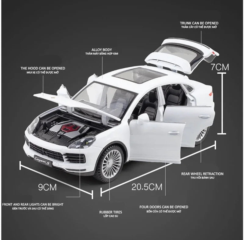 1:24 Porsche Cayenne S Turbo SUV Alloy Car Model Diecasts Metal Toy Car Model Simulation Sound Light Collection Kids Gift F384