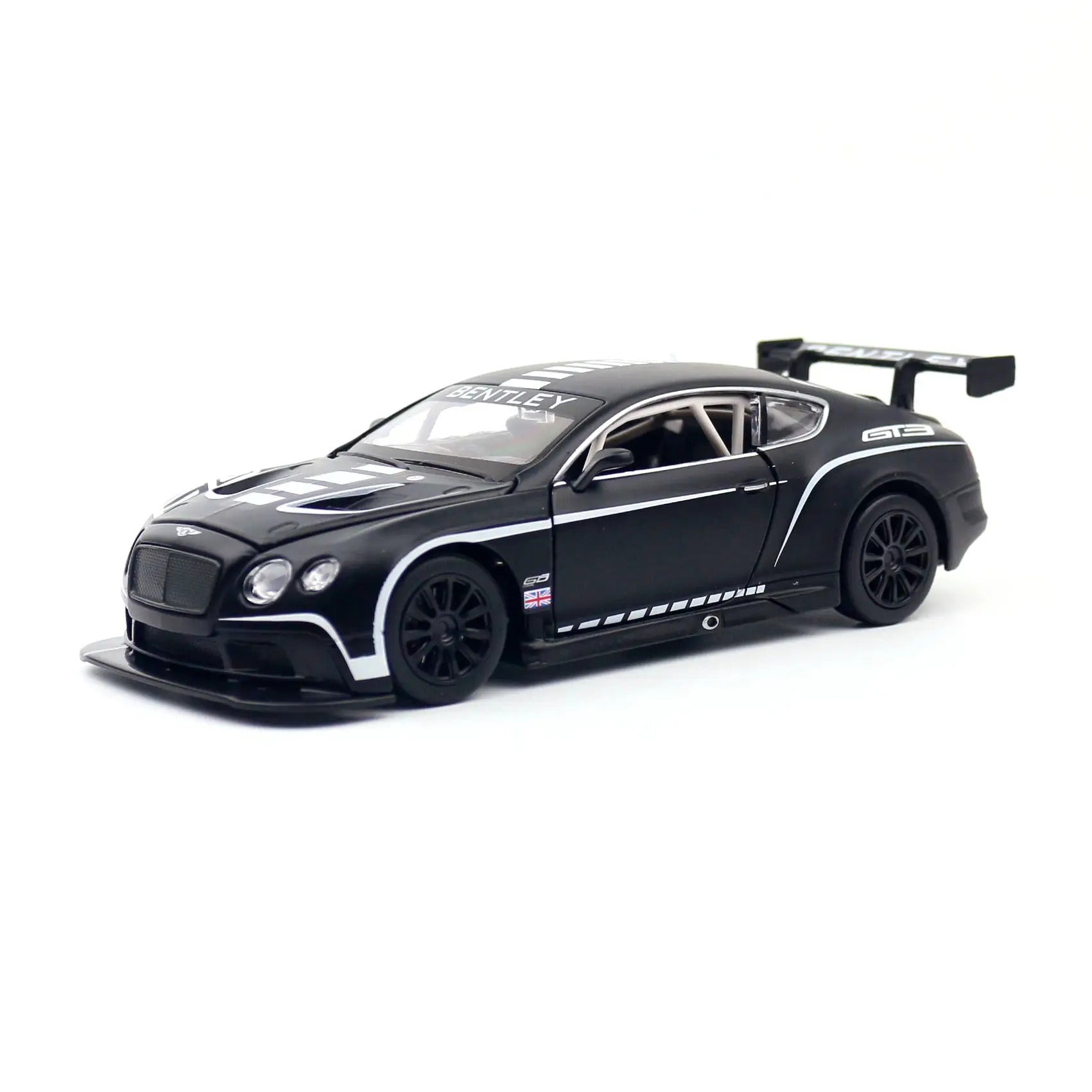 1/24 Bentley Continental GT3 Racing 1:24 Diecast Alloy Toy Car Miniature Model Free Wheels Sound & Light Collection Gift For Kid